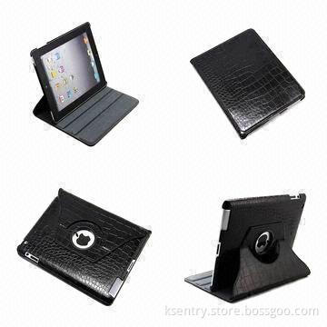 360° Rotating Stand PU Smart Leather Case for Apple's iPad/iPad2/p1000/Tablet PC/MID Case